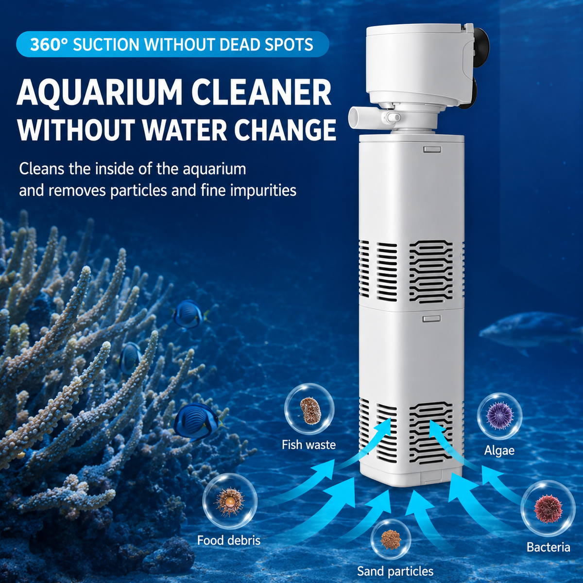 HydroPure JY-800F™ - Εσωτερικό Φίλτρο Ενυδρείου 20W, 880 L/h, για ενυδρεία 60–80 cm