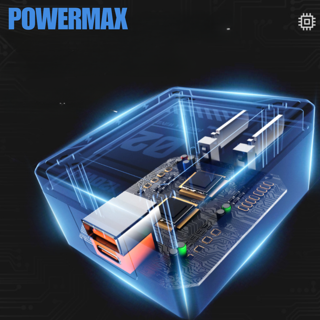PowerMax™ - 120W 4-σε-1 Super Fast Charger, Συμβατό με Apple και Android + Περιλαμβάνεται καλώδιο USB