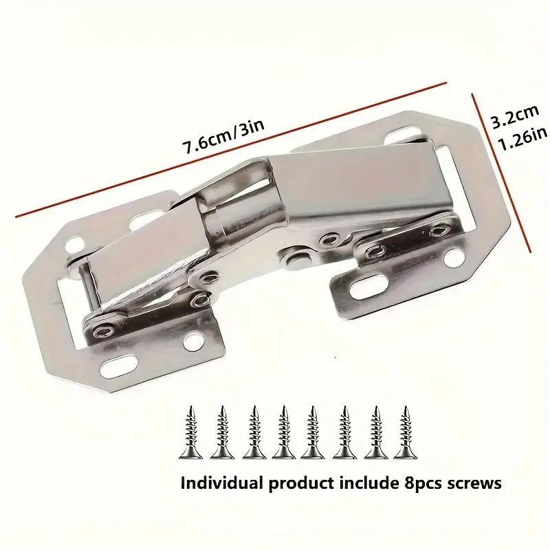 FlexHinge™ – Σετ 10 γυαλισμένων μεταλλικών μεντεσέδων για πόρτες επίπλων