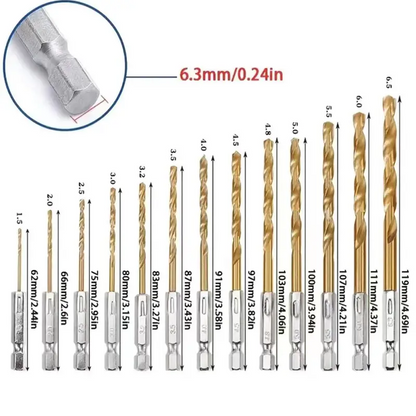 Σετ τρυπανιών HexMaster™ με εξάγωνο στέλεχος 1/4 ιντσών
