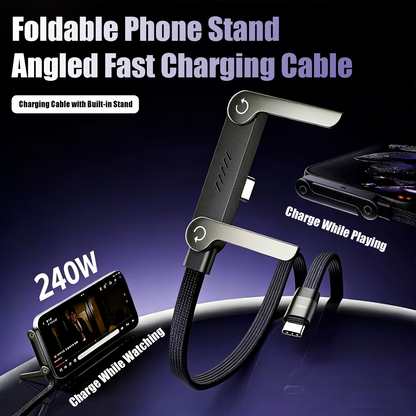 PowerStand™ – Καλώδιο Ταχείας Φόρτισης 240W με Ενσωματωμένη Βάση Κινητού (1,5 m) | 🔥 Προσφορά 1+1