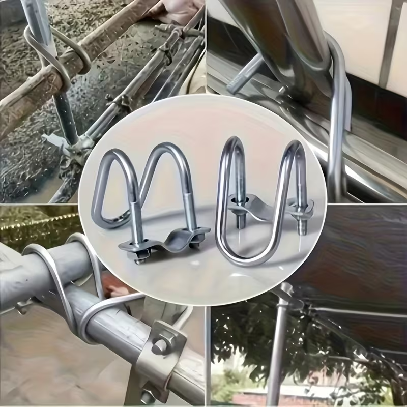 UGrip™ - Σετ 12 Σφιγκτήρες Στήριξης Τύπου U από Γαλβανισμένο Χάλυβα – Διάσταση 20×40 mm