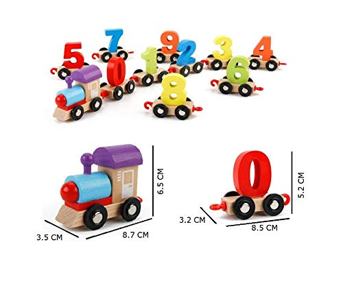 Πολύχρωμο ξύλινο τρένο NumericExpress™ με τη μορφή αριθμών από το 0 έως το 9