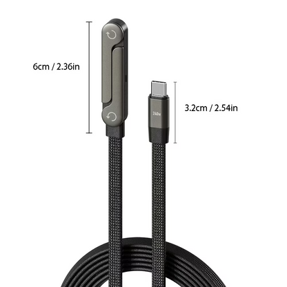 PowerStand™ – Καλώδιο Ταχείας Φόρτισης 240W με Ενσωματωμένη Βάση Κινητού (1,5 m) | 🔥 Προσφορά 1+1