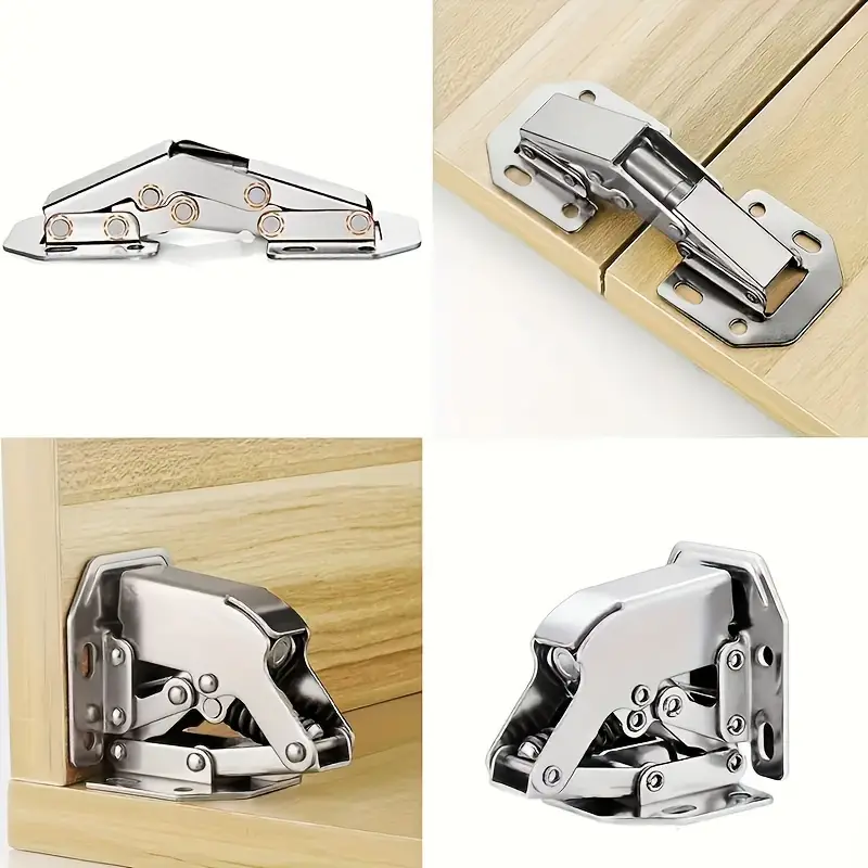 FlexHinge™ – Σετ 10 γυαλισμένων μεταλλικών μεντεσέδων για πόρτες επίπλων