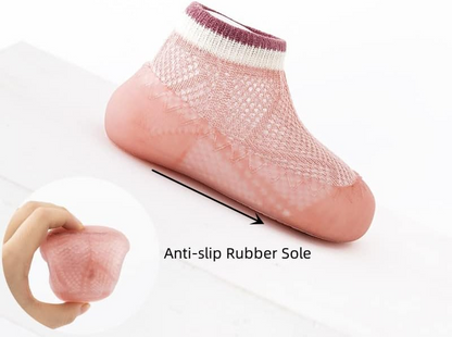 TinySteps™ - αναπνέουσες αντιολισθητικές κάλτσες για παιδιά, διχτυωτό στυλ με σόλα