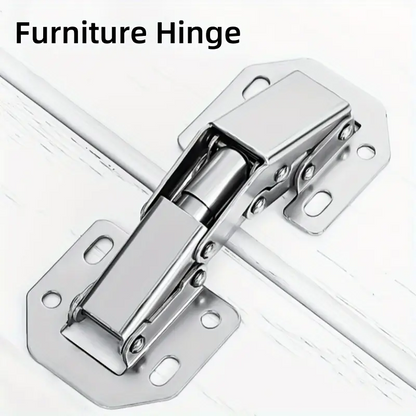 FlexHinge™ – Σετ 10 γυαλισμένων μεταλλικών μεντεσέδων για πόρτες επίπλων