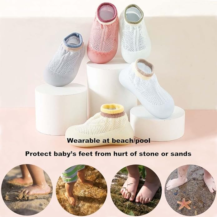 TinySteps™ - αναπνέουσες αντιολισθητικές κάλτσες για παιδιά, διχτυωτό στυλ με σόλα