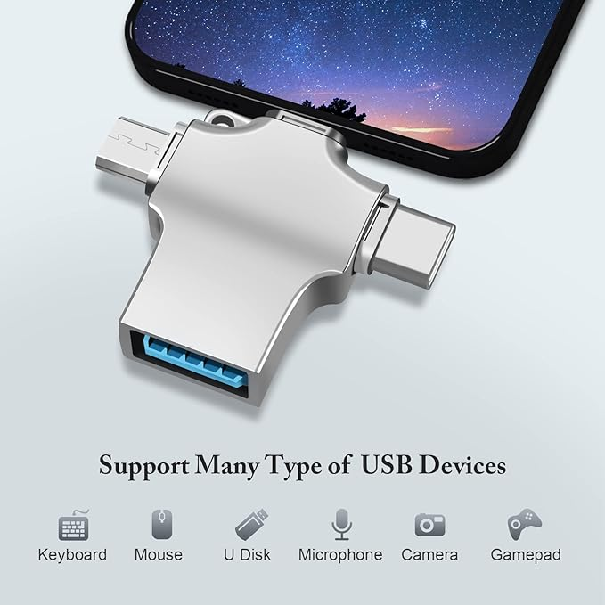 Προσαρμογέας OTG 3 σε 1 USB 3.0, Προσαρμογέας Micro/USB C σε USB, Συμβατός με κινητό τηλέφωνο/τάμπλετ