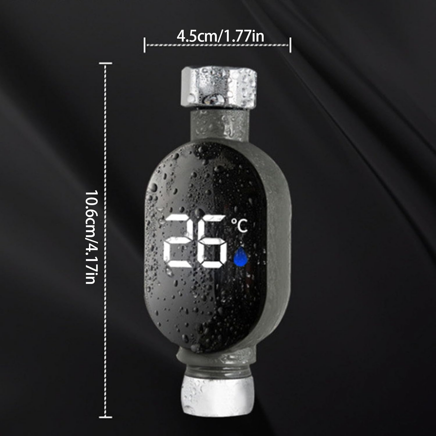 AquaTemp™ – Ψηφιακό θερμόμετρο ντους LED με έγχρωμη ένδειξη (0–99°C)