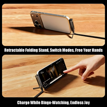 PowerStand™ – Καλώδιο Ταχείας Φόρτισης 240W με Ενσωματωμένη Βάση Κινητού (1,5 m) | 🔥 Προσφορά 1+1