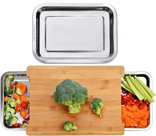 PrepBoard Duo™ – Κόφτης μπαμπού με πλαϊνούς δίσκους για συλλογή