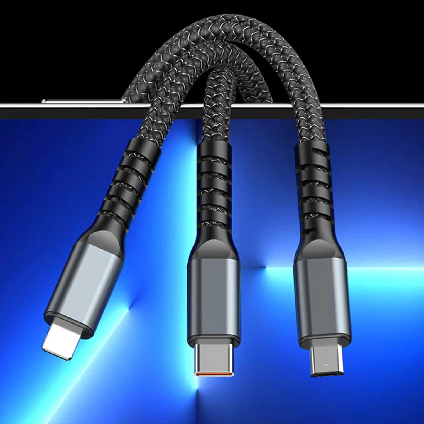 FlashCord™ Φωτεινό Καλώδιο Φόρτισης 3 σε 1 Υπεργρήγορο