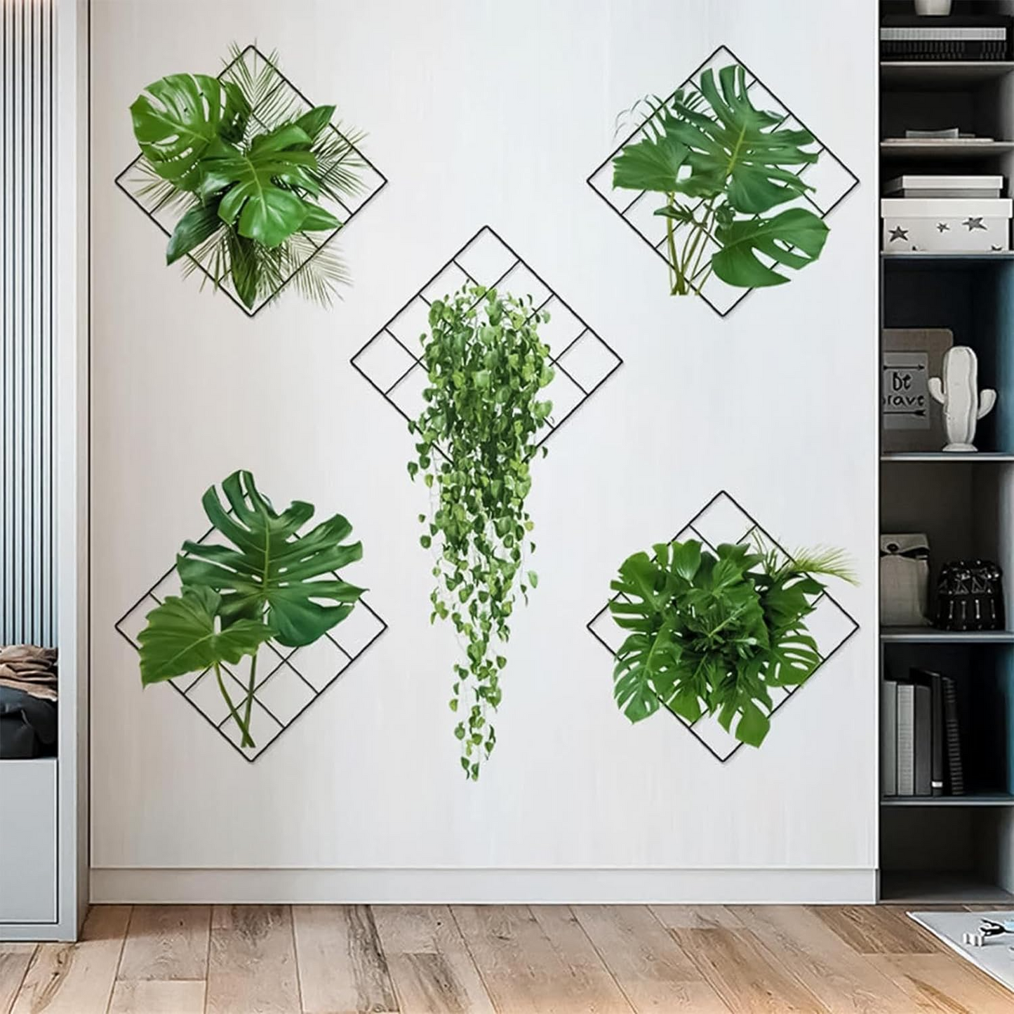 Αυτοκόλλητο τοίχου τρισδιάστατο πλέγμα Green Plants
