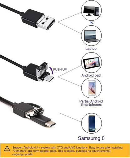 EndoFlex™ 3-σε-1 HD – Ενδοσκοπική κάμερα USB 5,5 mm με καλώδιο 5 m