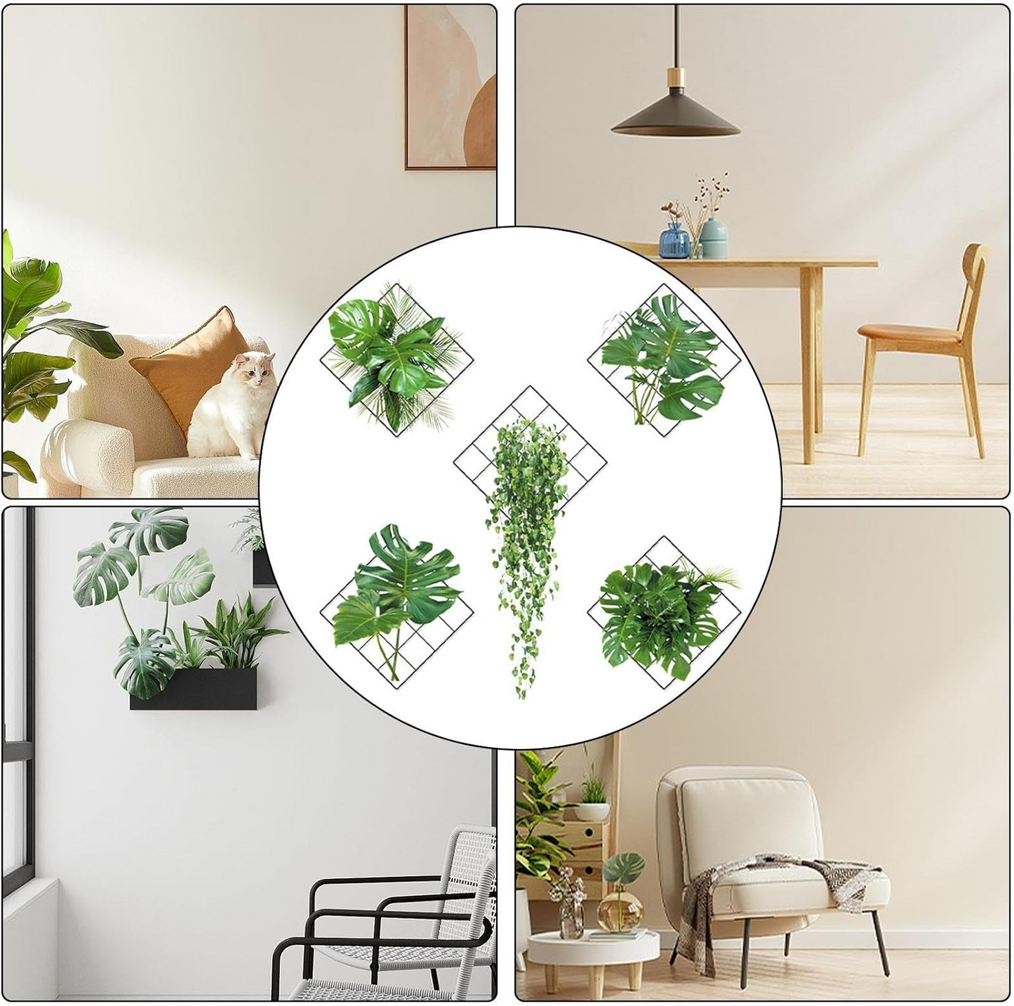 Αυτοκόλλητο τοίχου τρισδιάστατο πλέγμα Green Plants