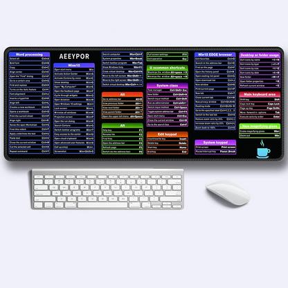 🔥ΠΡΟΣΦΟΡΑ 1+2🔥AEEYPOR™ – Mousepad XXL με Συντομεύσεις Πληκτρολογίου