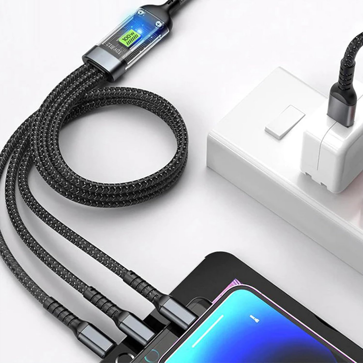 FlashCord™ Φωτεινό Καλώδιο Φόρτισης 3 σε 1 Υπεργρήγορο