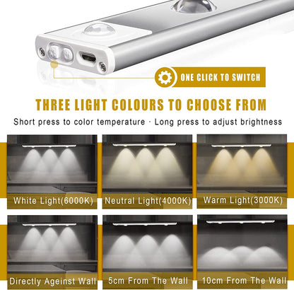 Λάμπα LED με 3 χρώματα και αισθητήρα κίνησης (40cm)