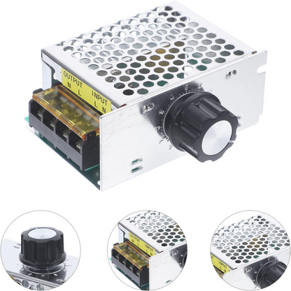 Ρυθμιστής τάσης AC 4000 W – Ρυθμιστής έντασης 220 V με μεταλλικό περίβλημα και εξαναγκασμένη ψύξη