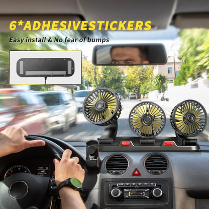 CarCooler Pro™ – Τριπλός Ανεμιστήρας Αυτοκινήτου με Πινακίδα Parking