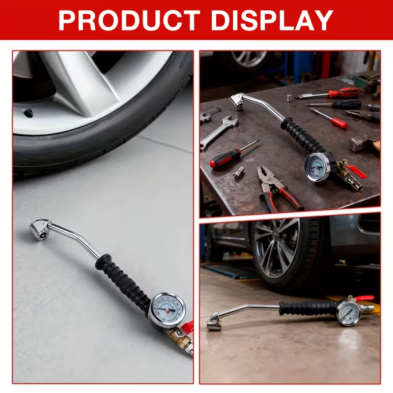 AirPro Gauge™ - Επαγγελματική συσκευή ελέγχου φουσκώματος και πίεσης ελαστικών (0–220 PSI)