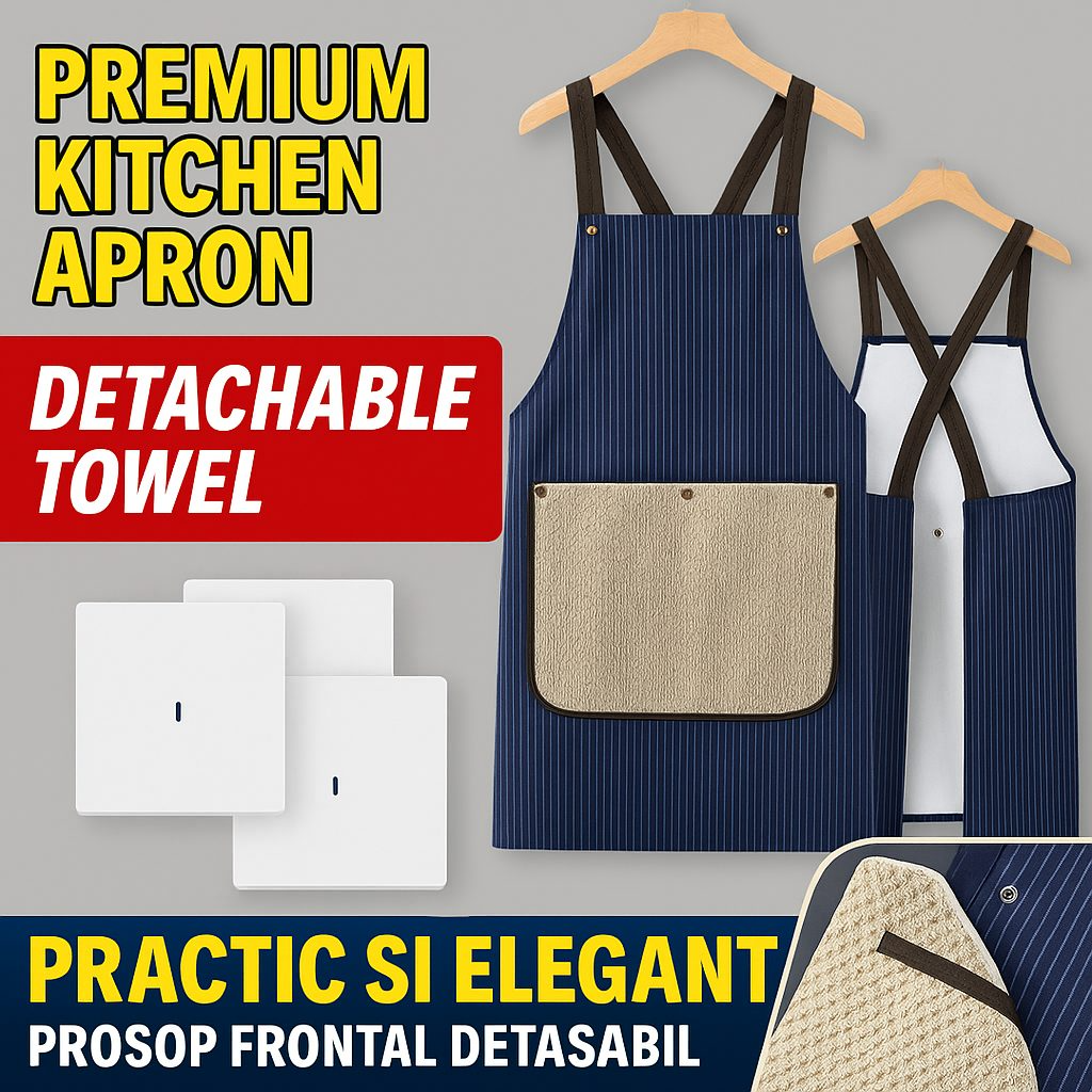 Kitchoria™ – Ποδιά Κουζίνας Premium με Αποσπώμενη Πετσέτα