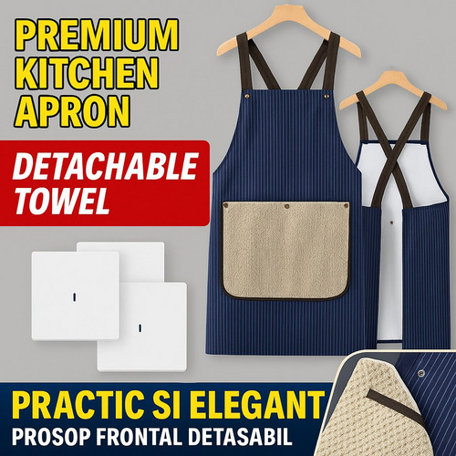Kitchoria™ – Ποδιά Κουζίνας Premium με Αποσπώμενη Πετσέτα