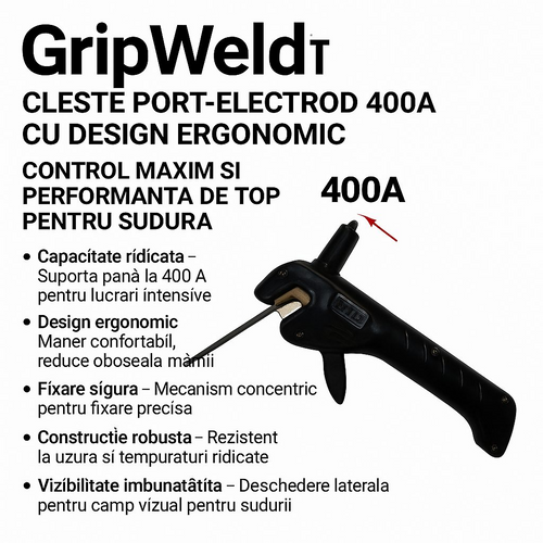 GripWeld™ – Πένσα βάσης ηλεκτροδίων 400A με εργονομικό σχεδιασμό