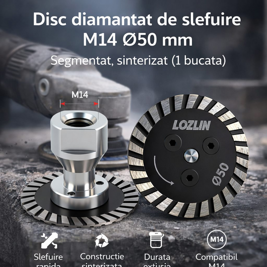DiamondGrip™ – Δίσκος λείανσης διαμαντιών M14 Ø50 mm (τμηματοποιημένος, πυροσυσσωματωμένος)