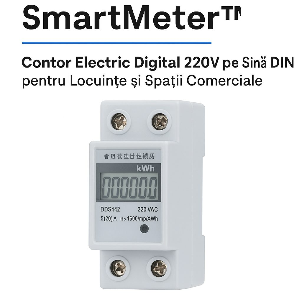 SmartMeter™ – Μονοφασικός ψηφιακός μετρητής 220 V σε ράγα DIN