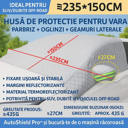 AutoShield Pro™ – Αντιηλιακό κάλυμμα για παρμπρίζ και πλαϊνά παράθυρα (235 x 150 cm)
