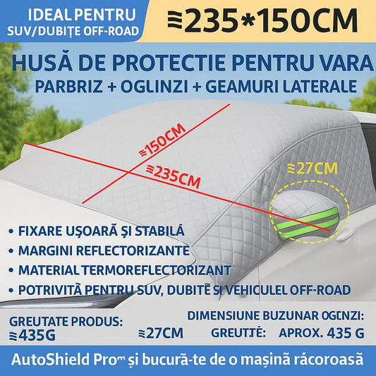 AutoShield Pro™ – Αντιηλιακό κάλυμμα για παρμπρίζ και πλαϊνά παράθυρα (235 x 150 cm)