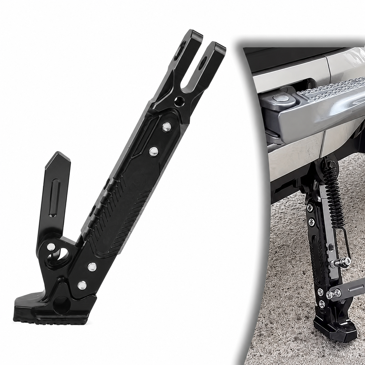 MotoStand™ - Ρυθμιζόμενο Πλαϊνό Σταντ για Μοτοσικλέτες και Σκούτερ