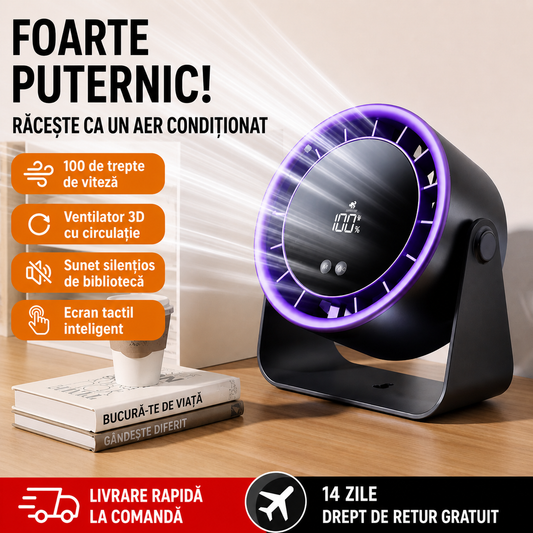 Vortiq™ – Έξυπνος Αθόρυβος Ανεμιστήρας με Ψηφιακή Οθόνη