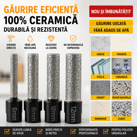 DrillX Pro™ – Σετ Διαμαντοτρύπανων για Γωνιακό Τροχό (6/8/10/12 mm)