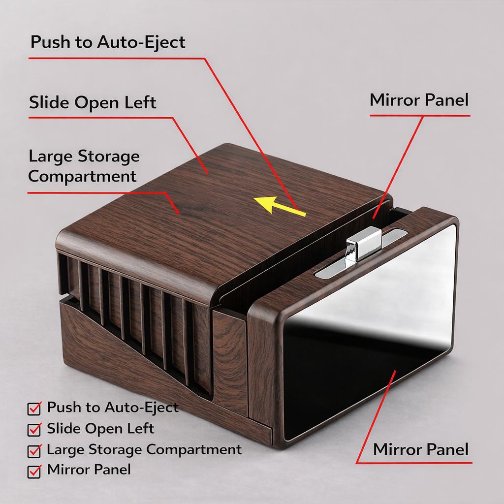 VaultBox™ – Αυτόματο κιβώτιο με γρήγορη εξαγωγή και ενσωματωμένο καθρέφτη