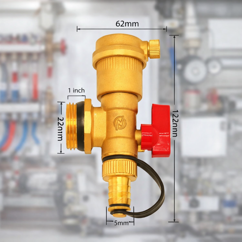ThermoDrain Pro™ – Αυτόματη βαλβίδα εξαερισμού και αποστράγγισης για θερμικές εγκαταστάσεις (1")
