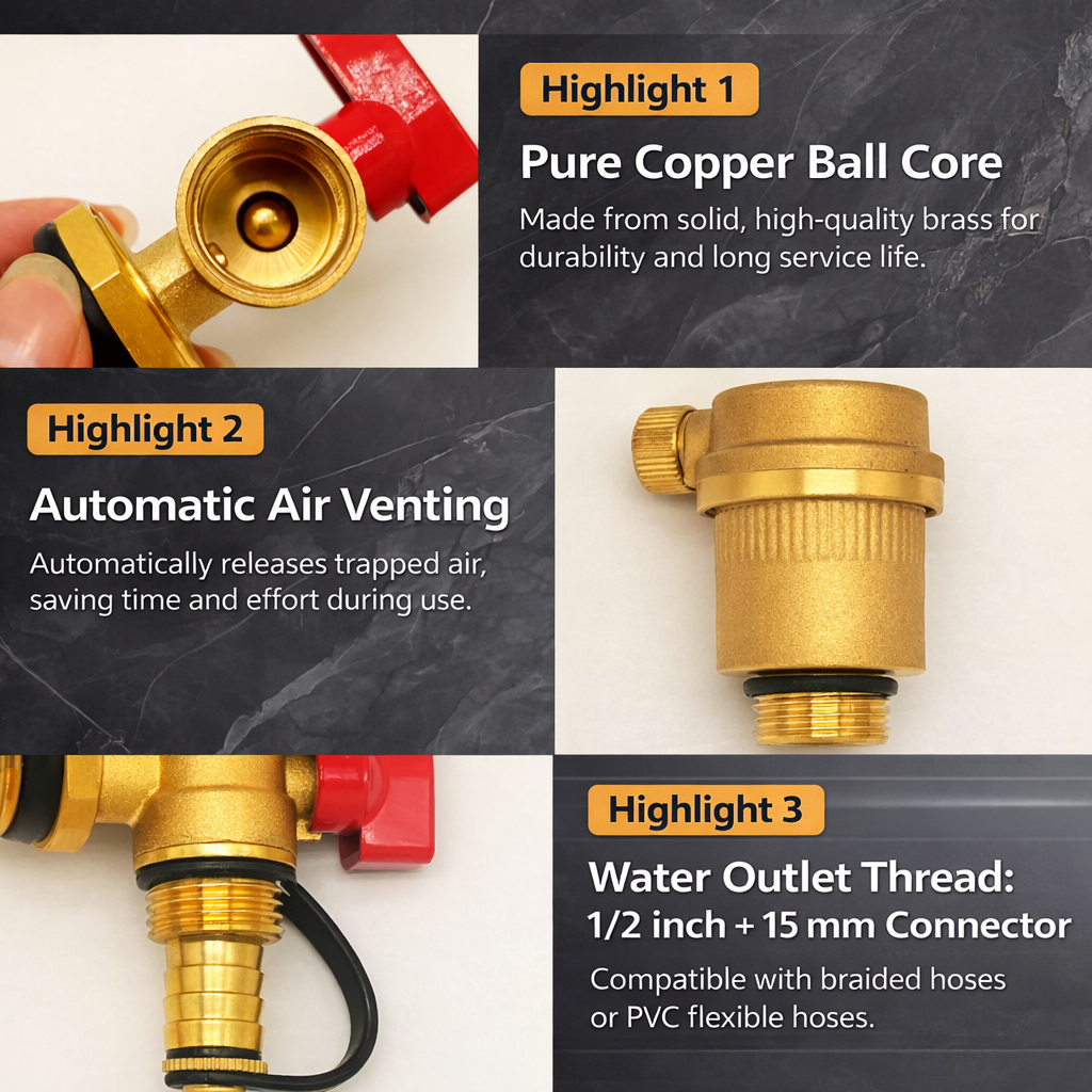 ThermoDrain Pro™ – Αυτόματη βαλβίδα εξαερισμού και αποστράγγισης για θερμικές εγκαταστάσεις (1")