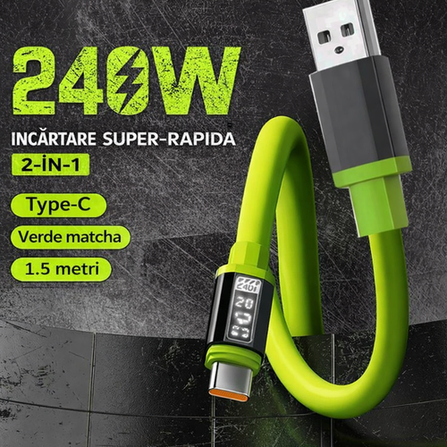 🔥1+1 ΠΡΟΣΦΟΡΑ!🔥UltraWatt™ – Καλώδιο γρήγορης φόρτισης 240W Type-C, ψηφιακή οθόνη, 2m