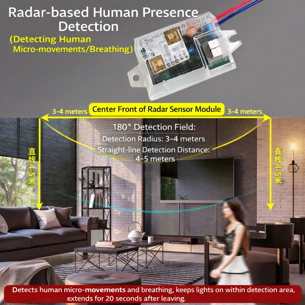 RadarSense™ - Έξυπνη μονάδα ανίχνευσης ανθρώπινης παρουσίας με ραντάρ 24 GHz