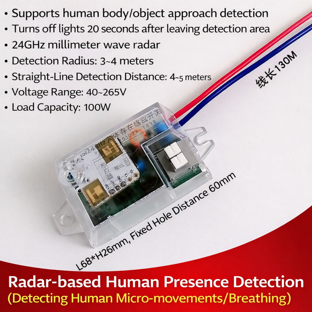 RadarSense™ - Έξυπνη μονάδα ανίχνευσης ανθρώπινης παρουσίας με ραντάρ 24 GHz