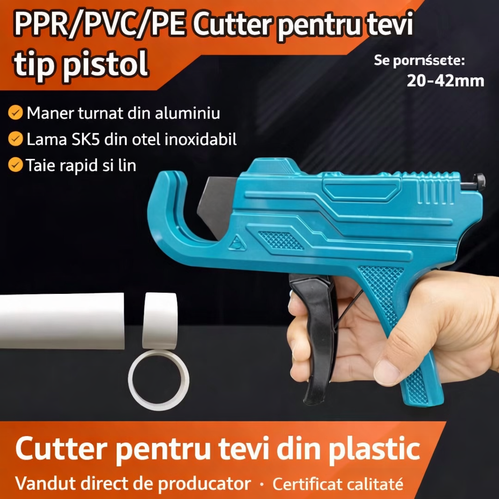 PipeCut™ – Επαγγελματικό Ψαλίδι Κοπής Σωλήνων PPR/PVC/PE 20–42 mm