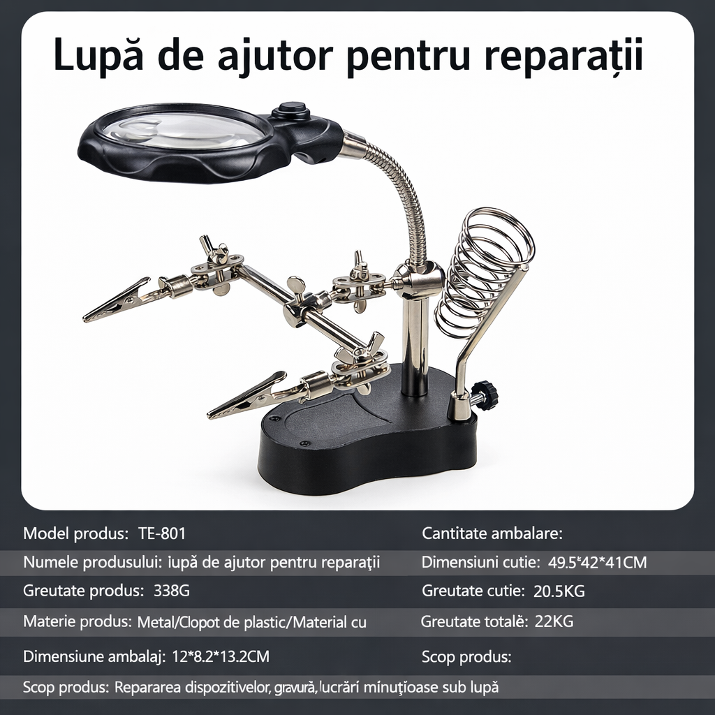 MagniHold™ – Επαγγελματική υποστήριξη με μεγεθυντικό φακό και αρθρωτούς βραχίονες για εργασίες ακριβείας