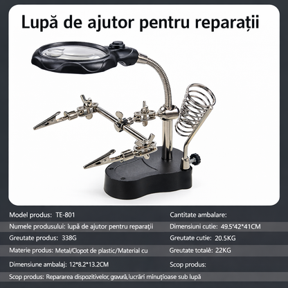 MagniHold™ – Επαγγελματική υποστήριξη με μεγεθυντικό φακό και αρθρωτούς βραχίονες για εργασίες ακριβείας