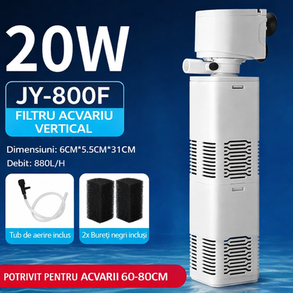 HydroPure JY-800F™ - Εσωτερικό Φίλτρο Ενυδρείου 20W, 880 L/h, για ενυδρεία 60–80 cm