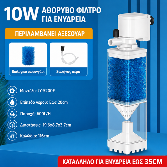 HydraFlow™ - Συμπαγές εσωτερικό φίλτρο για ενυδρείο