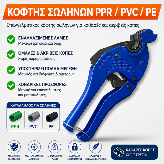 ProCut Pro™ – Επαγγελματική πένσα για κοπή σωλήνων PPR / PVC / PE 20-25-32 mm