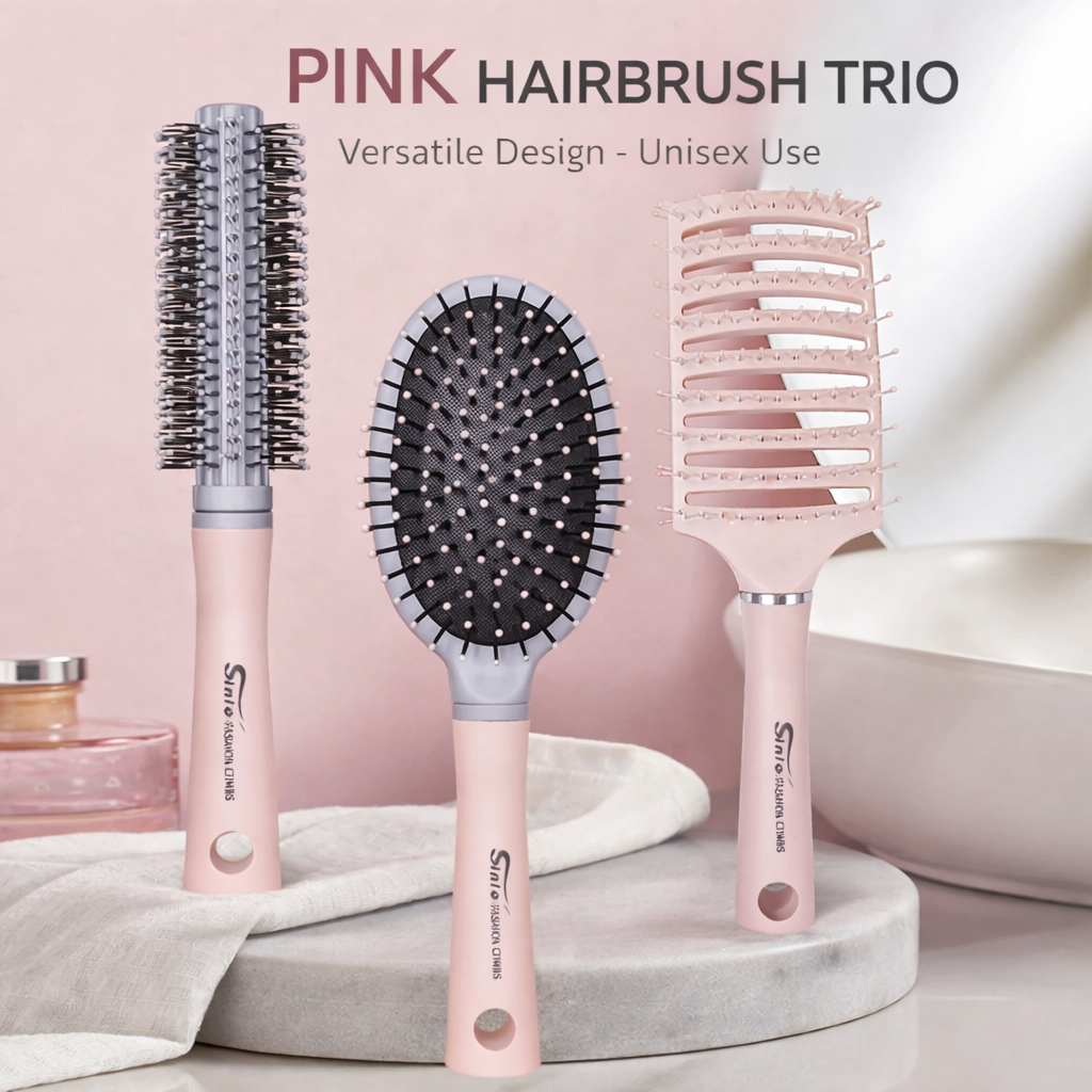 🔥1+1 ΠΡΟΣΦΟΡΑ🔥SilkyBrush™ – Σετ 3 επαγγελματικών βουρτσών μαλλιών (ξεμπλέξιμο, όγκος και styling)