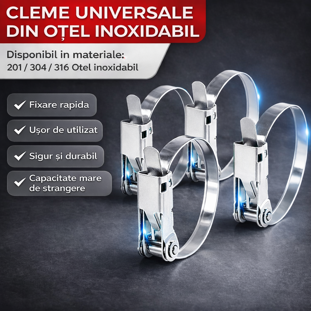 SteelZip™ - Ρυθμιζόμενο κολάρο από ανοξείδωτο χάλυβα για γερά στερέωση (5 τεμάχια)